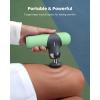 imageRENPHO Mini Thermal Massage Gun with Heat Portable Deep Tissue Percussion Massager Color Silicone Sleeves Travel Size with Carry Case Olive DrabSpearmint