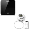 imageRENPHO Digital Bathroom Scale Highly Accurate Body Weight Scale with Lighted LED Display Smart Bluetooth Digital Measuring Tape with Lock Hook Retractable Function
