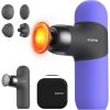 imageRENPHO Mini Thermal Massage Gun with Heat Portable Deep Tissue Percussion Massager Color Silicone Sleeves Travel Size with Carry Case Olive DrabPurple