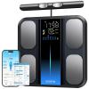 imageRENPHO Scale for Body Weight and Fat Percentage Smart Scale with 8 Electrodes Larger Platform Body Analyzer for BMI Body Fat Muscle Mass High Precision 400lbsBlacknew