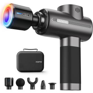imageRENPHO Active Thermacool 2 Massage Gun with Heat and Cold Therapy Professional Deep Tissue Handheld Massager with Carry Case Percussion Body Muscle Masajeador for Men Women Athletes BackActive Thermacool Gray
