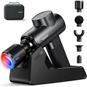 imageRENPHO Active Thermacool 2 Massage Gun with Heat and Cold Therapy Professional Deep Tissue Handheld Massager with Carry Case Percussion Body Muscle Masajeador for Men Women Athletes BackActive Thermacool Deluxe