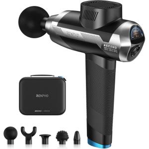 imageRENPHO Ascend Massage Gun Deep Tissue with 612mm Adjustable Amplitude Percussion Professional Muscle Massage Handheld Massager with Portable Carry Case for Athletes ampamp Home Use Color Display