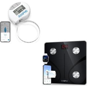 imageRENPHO Body Fat Scale and RENPHO Smart Tape Measure Body via Bluetooth Smartphone App