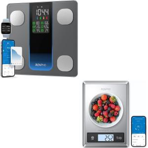 imageRENPHO Digital Food Scale and Renpho Smart Scale for Body Weight with Large LED Display