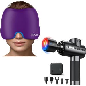 imageRENPHO Headache Relief Hat with Hot or Cold Therapy ampamp Thermacool Massage Gun