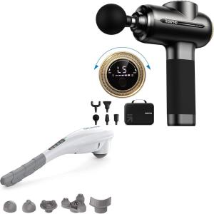imageRENPHO Massage Gun with 812mm Adjustable Amplitude Rechargeable Hand Held Massager for Deep Tissue Muscle Massage