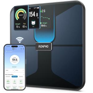imageRENPHO Scale with BMI Body Fat Muscle Mass Smart Scale for Body Weight WiFi ampamp Bluetooth Body Composition Scale Rechargeable Elis Evo