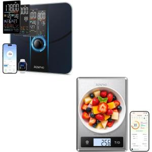 imageRENPHO Smart Scale for Body Weight Body Fat Scale for BMI Body Fat Muscle Mass RENPHO Digital Food Scale with Nutritional Calculator Smart Food Kitchen Scale Food Weight Scale Grams and Ounces f