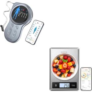 imageRENPHO Smart Tape Measure with Large Display RENPHO Digital Food Scale with Nutritional Calculator Smart Food Kitchen Scale