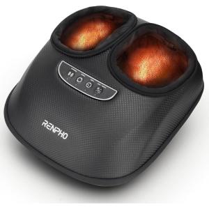 imageRENPHO Foot Massager with Heat 3 Air Compression Modes ampamp Levels FullFoot Kneading Shiatsu Foot Massage for Plantar Fasciitis ampamp Neuropathy for Women ampamp Men Size up to 13Rwmf06