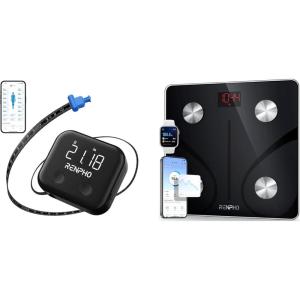 imageRENPHO Smart Scale for Body Weight RENPHO Smart Body Measuring Tape Rechargeable Tape Measure with LED Display