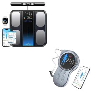 imageRENPHO Smart Scale with 8 Electrodes Larger Platform Smart Tape with Large Display