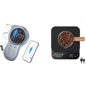 imageRENPHO Smart Tape Measure with Large Display and Rechargeable Coffee Scale Espresso Scale with Timer
