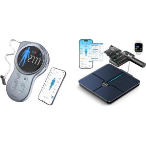 imageRENPHO Smart Tape Measure with Large Display and Smart Scale for Body Weight 8Electrode Body Rechargeable Composition Scale