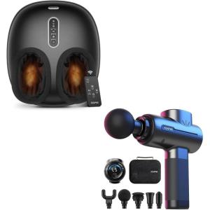 imageRENPHO Massage Gun Deep Tissue Muscle Percussion Massage Gun ampamp Shiatsu Foot Massager with Remote Control