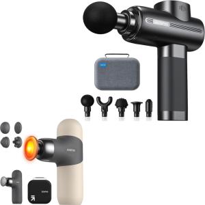 imageRENPHO Mini Thermal Massage Gun with Heat Percussion Handheld Muscle Massager Gun for Body Neck Pain Relief