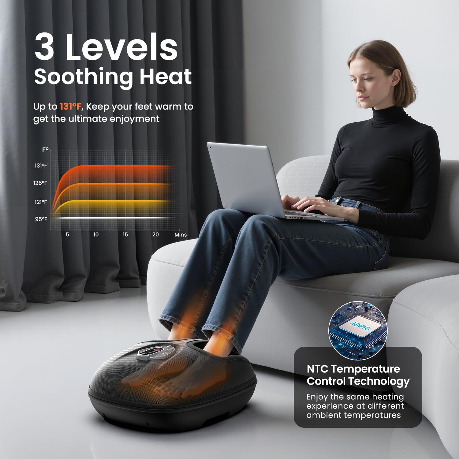 imageRENPHO Foot Massager and Massage Gun with Heat