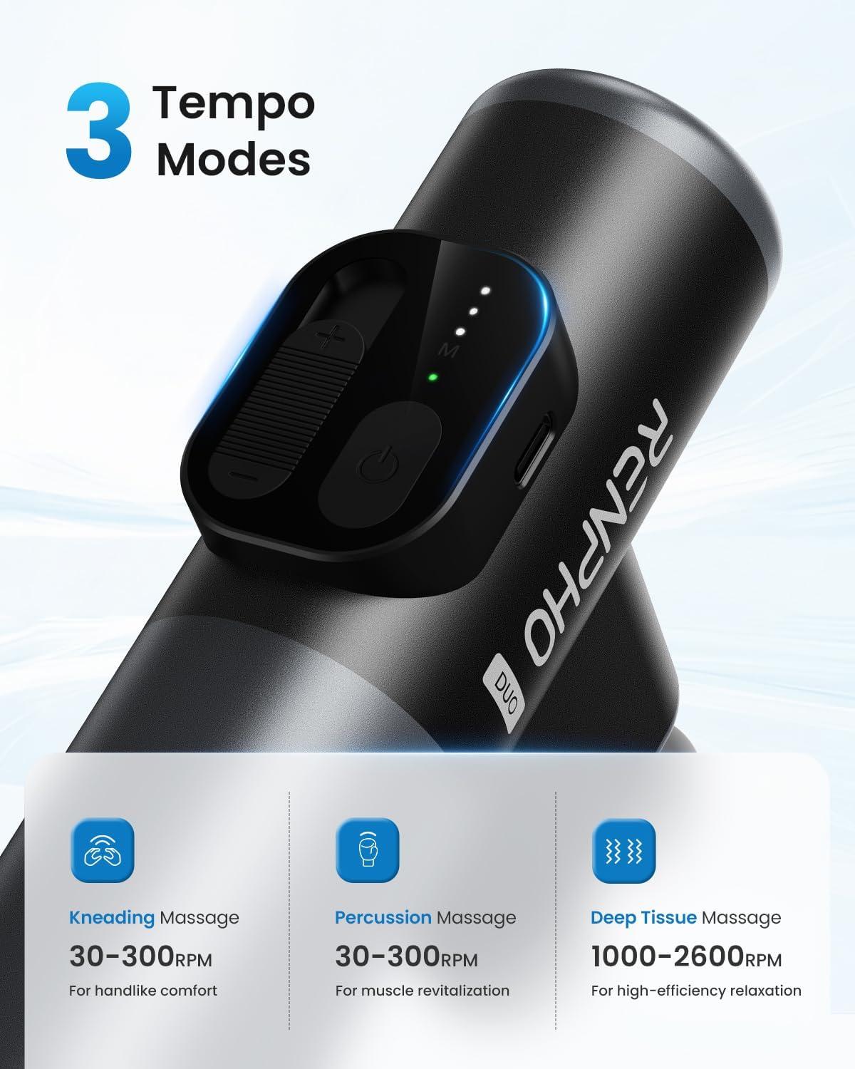 imageRENPHO Hand Held Massager Duo Mini Massage Gun