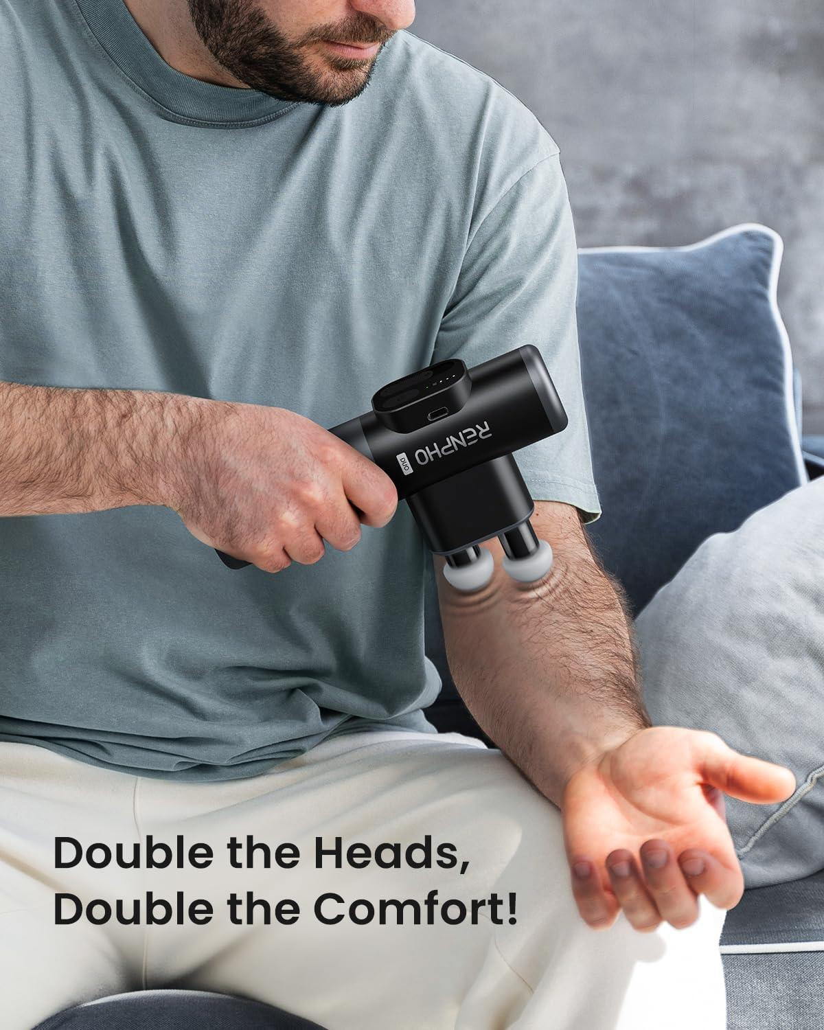 imageRENPHO Hand Held Massager Duo Mini Massage Gun