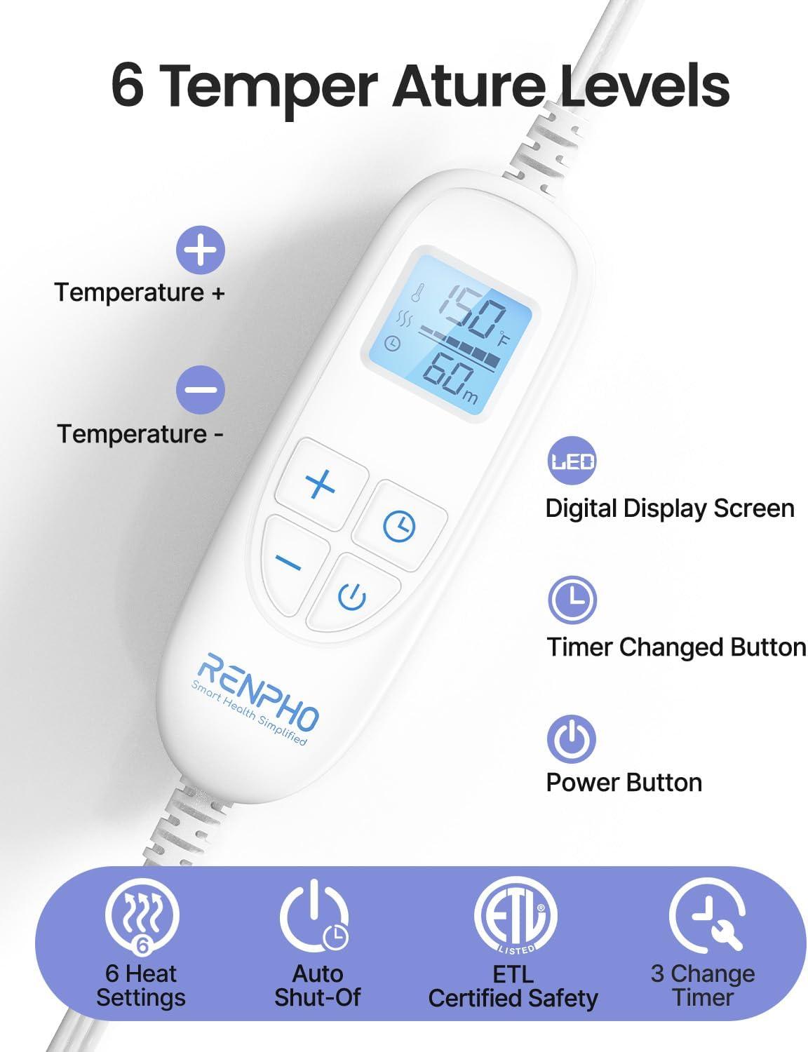 imageRENPHO Heating Pad for Back FSA HSA Approved