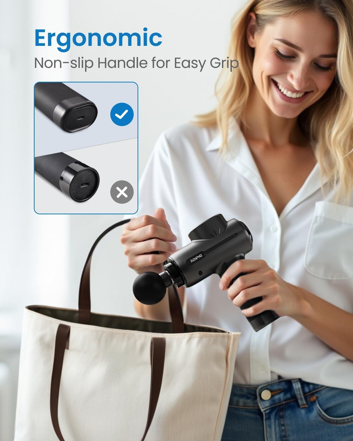 imageRENPHO Massage Gun Deep Tissue Muscle Percussion Massage Gun Mini Thermal Massage Gun with Heat Portable Fashion Deep Tissue Percussion Massager