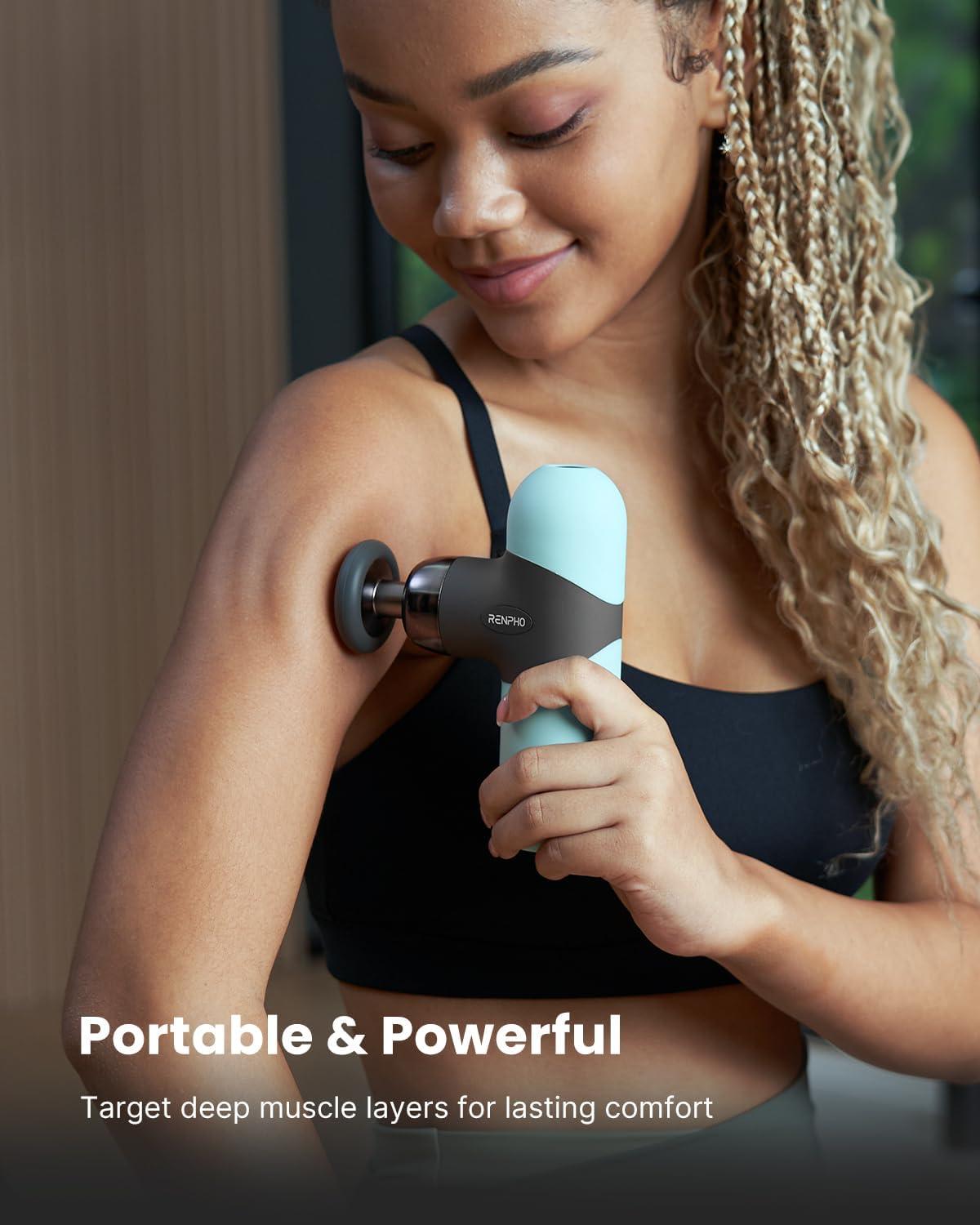 imageRENPHO Massage Gun Deep Tissue Muscle Percussion Massage Gun Mini Thermal Massage Gun with Heat Portable Fashion Deep Tissue Percussion Massager