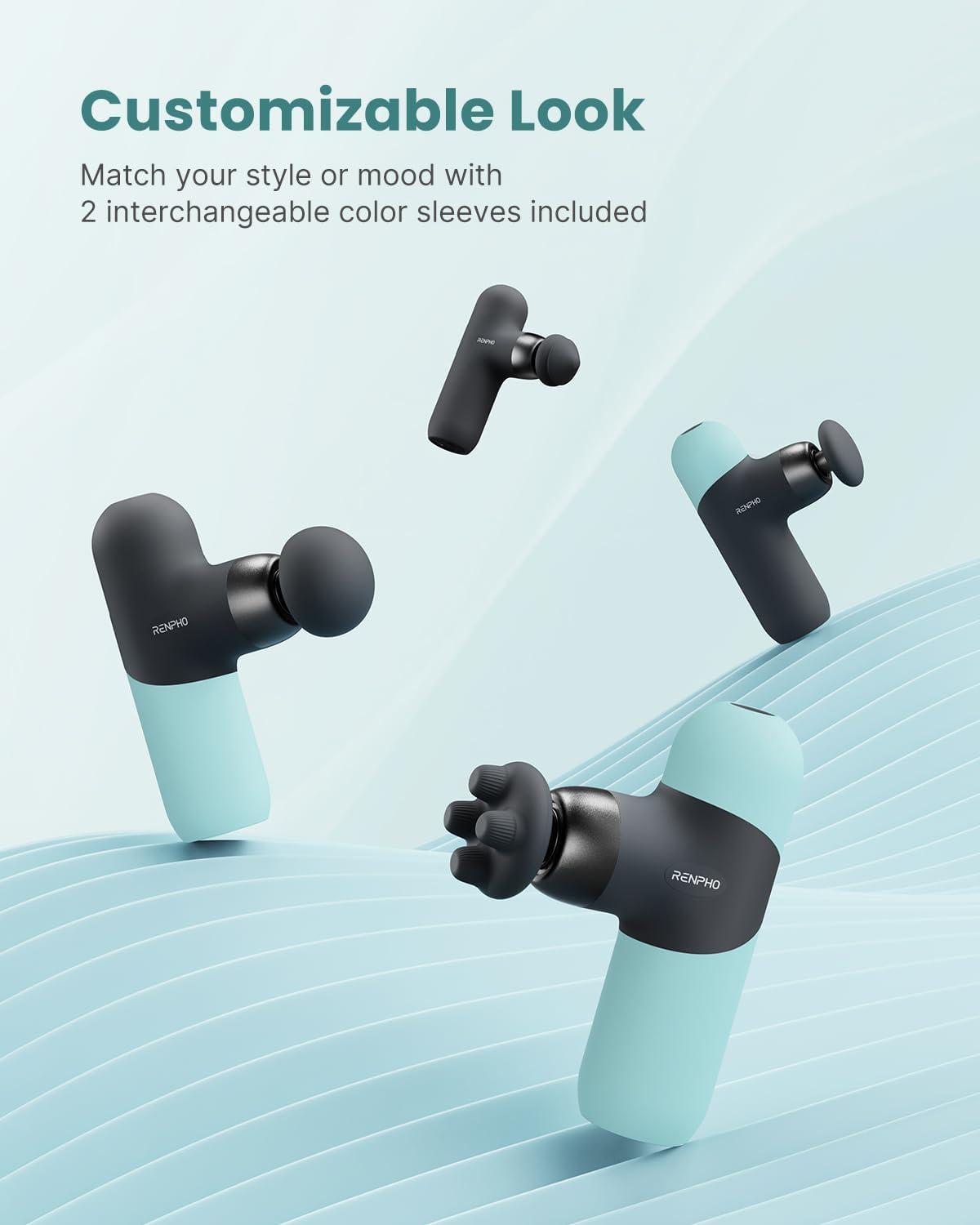 imageRENPHO Massage Gun Deep Tissue Muscle Percussion Massage Gun Mini Thermal Massage Gun with Heat Portable Fashion Deep Tissue Percussion Massager