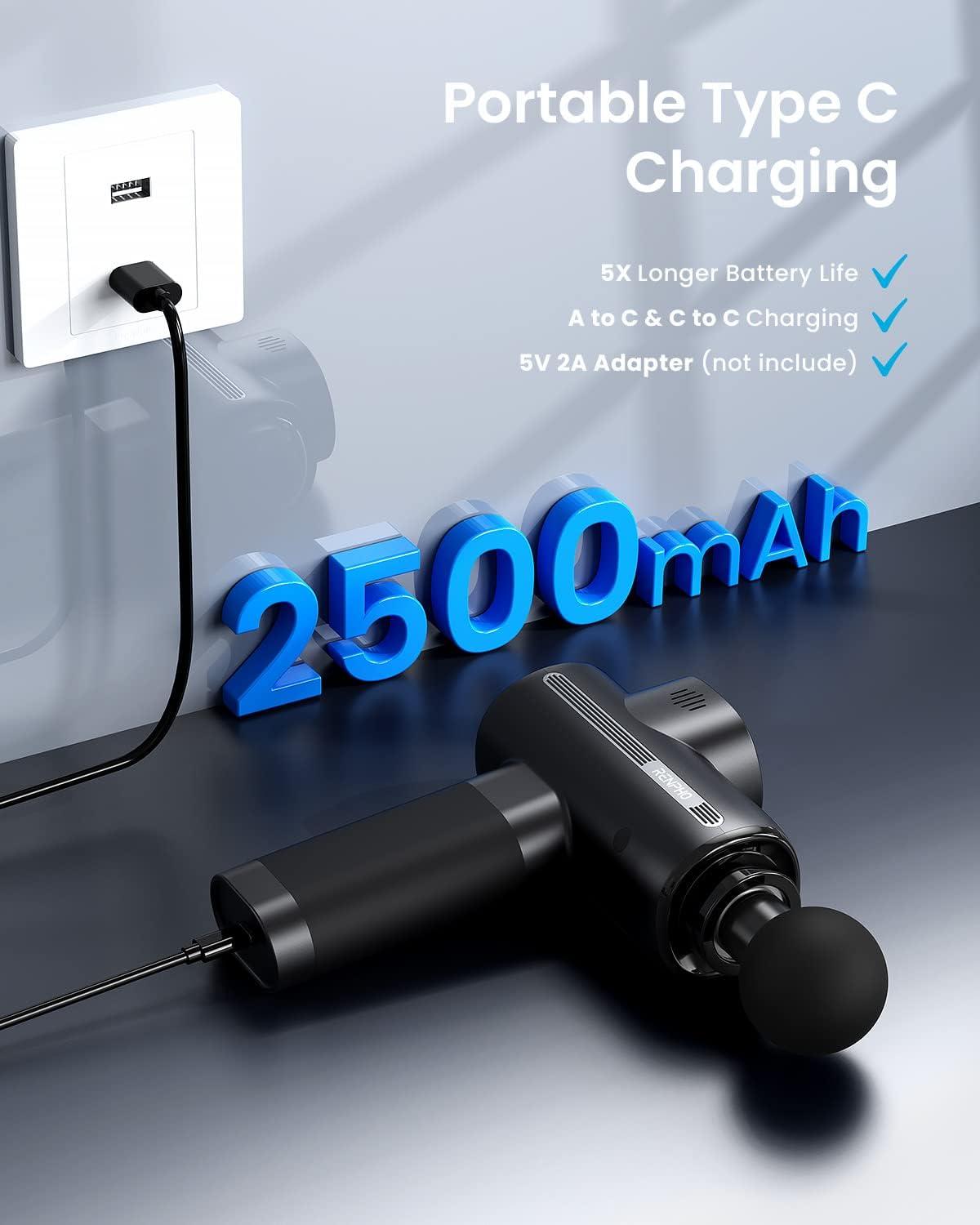 imageRENPHO Massage Gun with Heat and Cold Head ampamp Active Massage Gun Deep Tissue