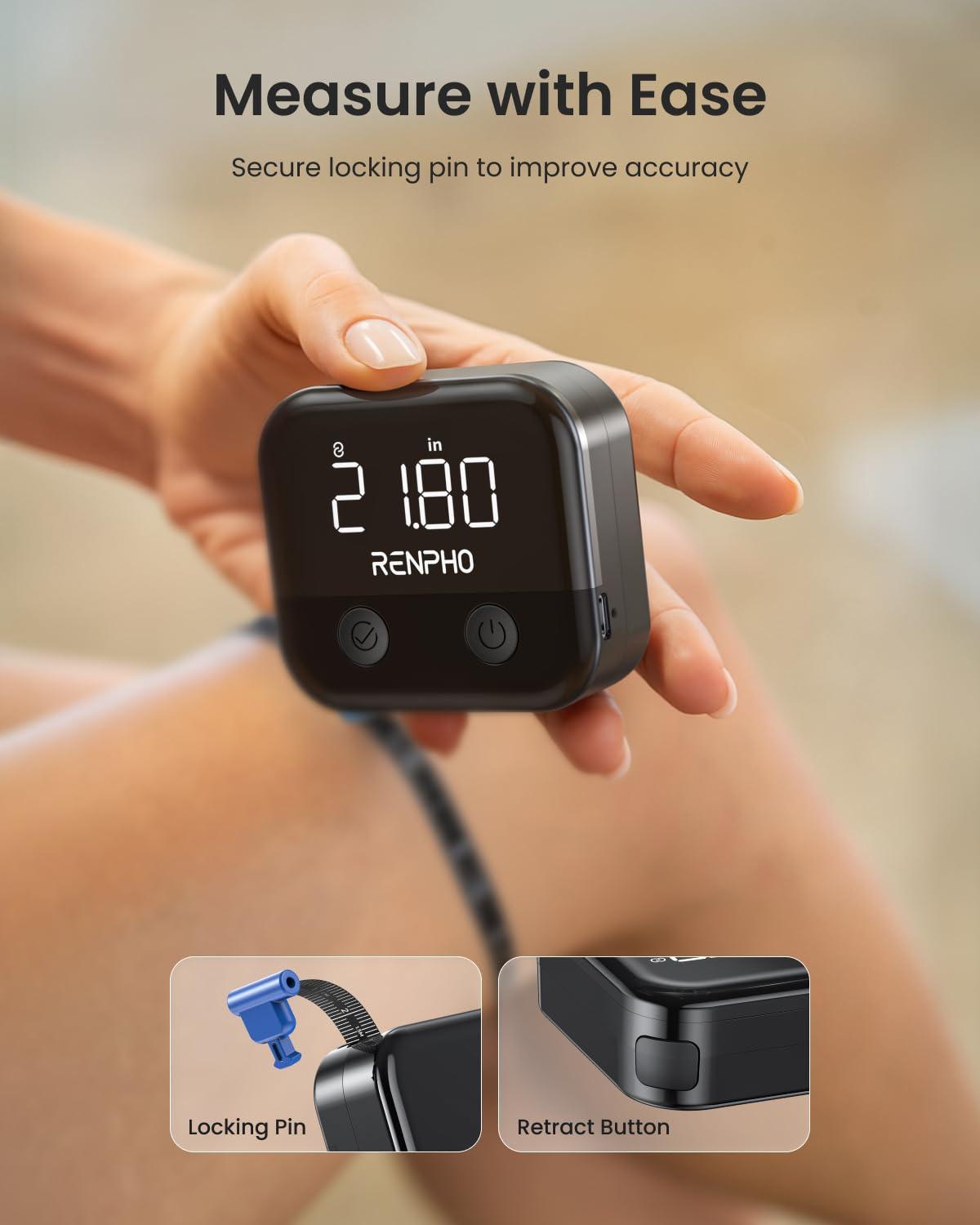 imageRENPHO Scale for Body Weight and Fat Percentage and Smart Body Measuring Tape with App