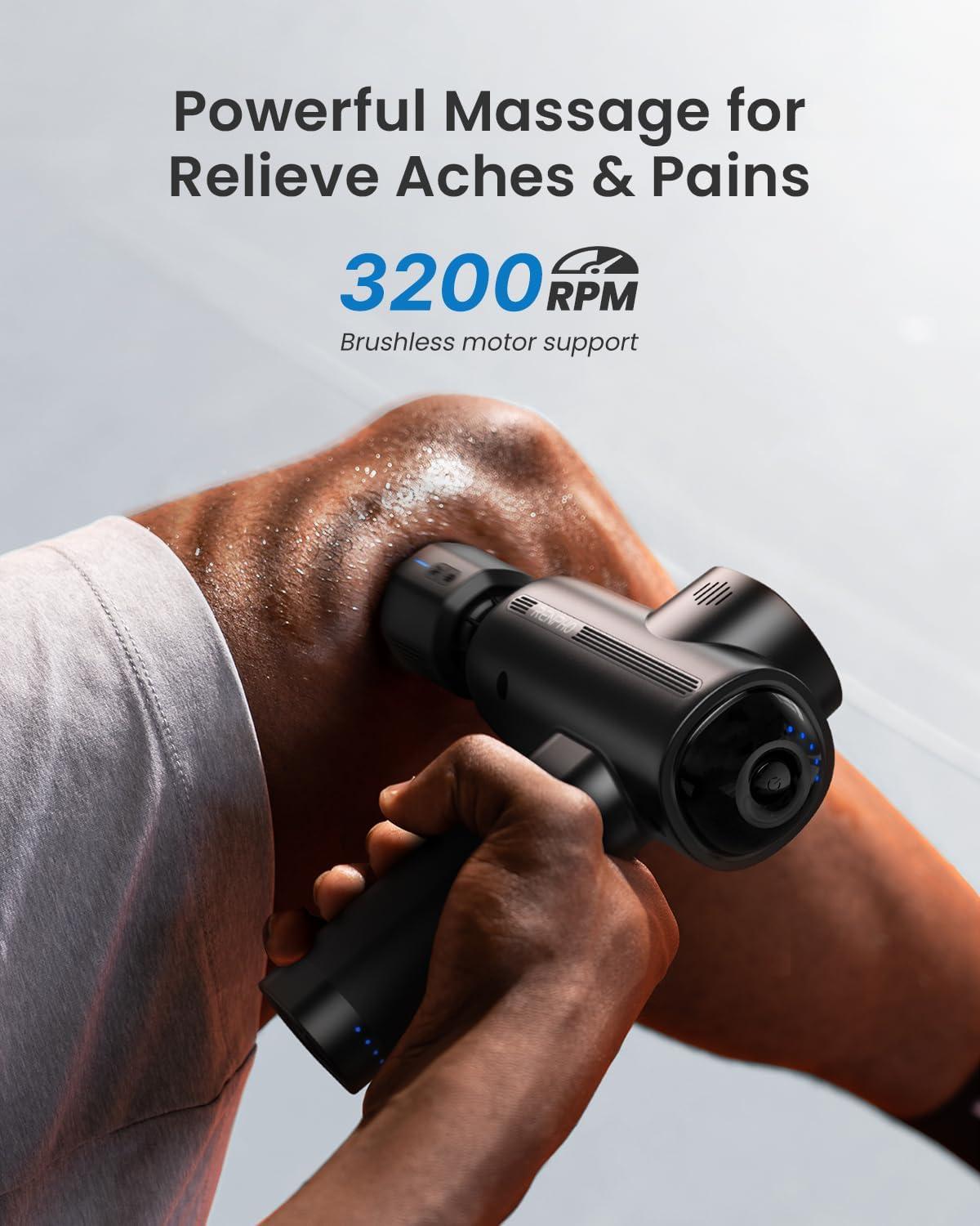 imageRENPHO Thermacool Massage Gun Deep Tissue with Heat and Cold Head Massage Gun Deep Tissue Muscle Percussion Massager Gun