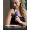 imageRENPHO Mini Thermal Massage Gun with Heat Portable Deep Tissue Percussion Massager Color Silicone Sleeves Travel Size with Carry CasePurple