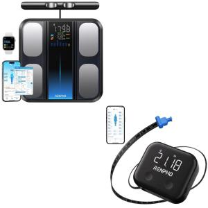 imageRENPHO Scale for Body Weight and Fat Percentage and Smart Body Measuring Tape with App