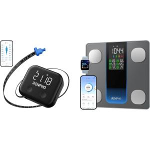 imageRENPHO Smart Scale for Body Weight with 7in1 Large Display RENPHO Rechargeable Smart Body Measuring Tape