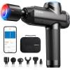 imageRENPHO Massage Gun Deep Tissue with 12mm Amplitude Christmas Gifts Percussion Muscle Massager Portable Electric Handheld Massage Gun with LED Touch DisplayPower  ThermacoolBlack Pro