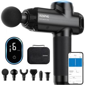 imageRENPHO Massage Gun Deep Tissue with 12mm Amplitude Christmas Gifts Percussion Muscle Massager Portable Electric Handheld Massage Gun with LED Touch DisplayA Power