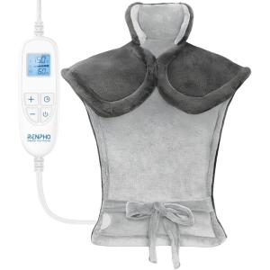 imageRENPHO King Size Heating Pad for Back Valentines Day Gifts for Her Him ampamp Birthday Gifts for Men Women FSA Eligible 24quotx37quot XL Large Heat Pad for Neck and Shoulders ETL Certified Dark BlueGray White