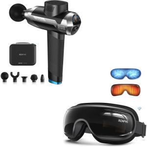 imageRENPHO Eye Massager and Massage Gun Deep Tissue with 612mm Adjustable Amplitude