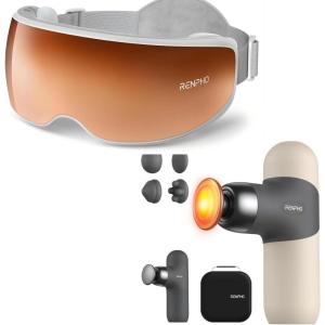 imageRENPHO Eyeris Calina Eye ampamp Temple Massager for MigrainesMini Thermal Massage Gun with Heat