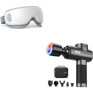 imageRENPHO Massage Gun Deep Tissue with Heat and Cold Head ampamp Eyeris Zen UltraQuiet Eye Massager with Heat
