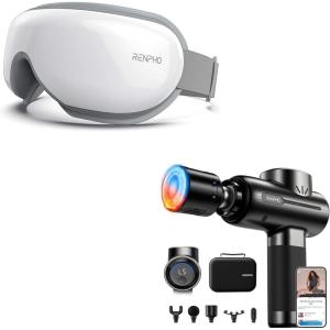 imageRENPHO Massage Gun with Heat and Cold FSA Eligible HSA Eye Massager with Heat