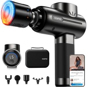 imageRENPHO Massage Gun Deep Tissue Portable Percussion Massager for Back and Neck Gifts for Men and Women Handheld Device with Carry Case ActiveA Active Thermacool Pro