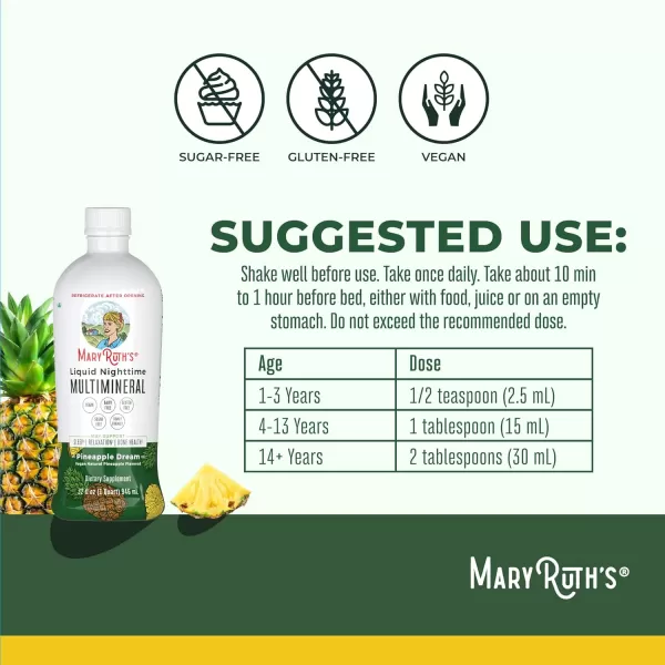 Extra Strength Nighttime Liquid Multimineral Sleep Supplement  Sugar Free  Calm Magnesium Citrate Sleep  NO Melatonin  Calcium Magnesium Zinc  Available in 4 Flavors  Vegan  32 ServingsPineapple