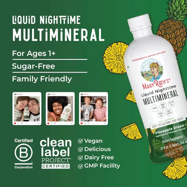 Extra Strength Nighttime Liquid Multimineral Sleep Supplement  Sugar Free  Calm Magnesium Citrate Sleep  NO Melatonin  Calcium Magnesium Zinc  Available in 4 Flavors  Vegan  32 ServingsPineapple