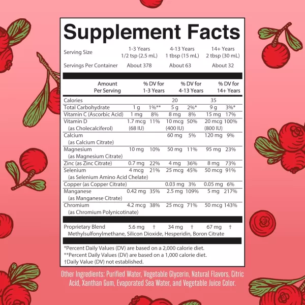 Extra Strength Nighttime Liquid Multimineral Sleep Supplement  Sugar Free  Calm Magnesium Citrate Sleep  NO Melatonin  Calcium Magnesium Zinc  Available in 4 Flavors  Vegan  32 ServingsCranberry