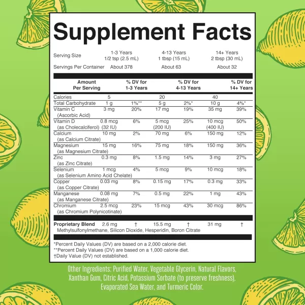 Extra Strength Nighttime Liquid Multimineral Sleep Supplement  Sugar Free  Calm Magnesium Citrate Sleep  NO Melatonin  Calcium Magnesium Zinc  Available in 4 Flavors  Vegan  32 ServingsLemonade