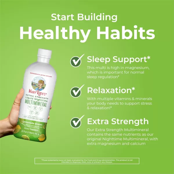 Extra Strength Nighttime Liquid Multimineral Sleep Supplement  Sugar Free  Calm Magnesium Citrate Sleep  NO Melatonin  Calcium Magnesium Zinc  Available in 4 Flavors  Vegan  32 ServingsLemonade