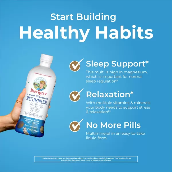 Extra Strength Nighttime Liquid Multimineral Sleep Supplement  Sugar Free  Calm Magnesium Citrate Sleep  NO Melatonin  Calcium Magnesium Zinc  Available in 4 Flavors  Vegan  32 ServingsCoconut