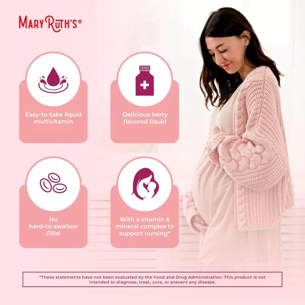 MaryRuth Organics Postnatal ampamp Prenatal Vitamins for Women  Sugar Free  Womens Multivitamin for PreConception Pregnancy ampamp Nursing  Ginger  Selenium  Folate  Vegan  NonGMO  Gluten Free  32ozRaspberry