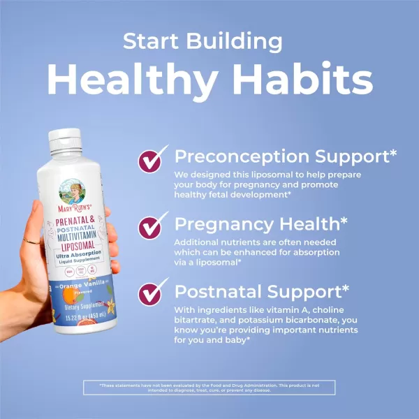 MaryRuth Organics Prenatal ampamp Postnatal Multivitamin for Women  Sugar Free  Formulated for PreConception Pregnancy ampamp Nursing  Prenatal Vitamins  Vegan  NonGMO  Gluten Free  30 ServingsOrange